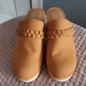 J. Crew Tan Mules with Braided Strap
